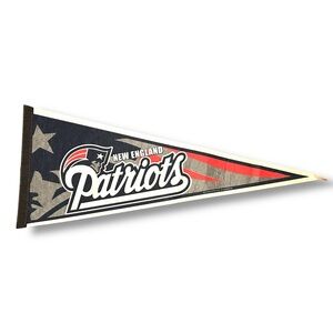 Vintage Y2K New England Patriots Felt Pennant Banner Flag Licensed NFL Fan Gear